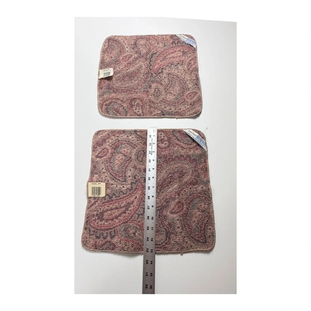Viintage Royal Velvet Fieldcrest Washcloth Set 2 Antique Rose Paisley Cotton NWT